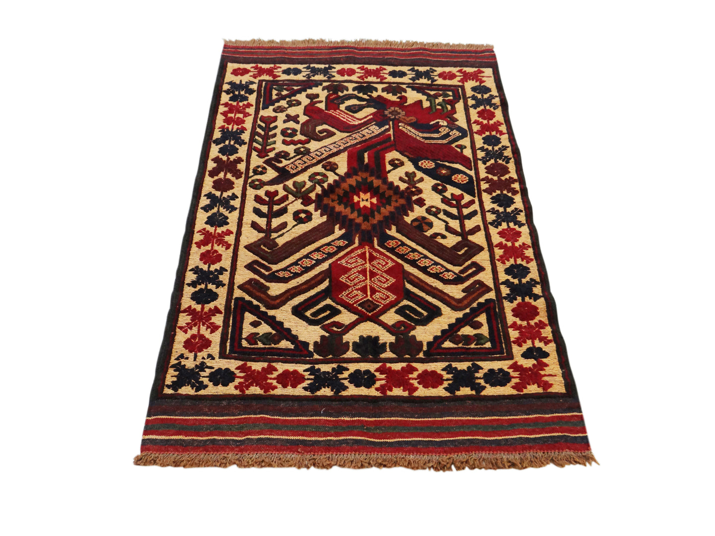 Vintage Kilim-Stunning Square Herati Kilim Carpet Mixed Rug
