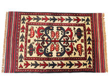 Load image into Gallery viewer, Vintage Kilim-Stunning Square Herati Kilim Carpet Mixed Rug
