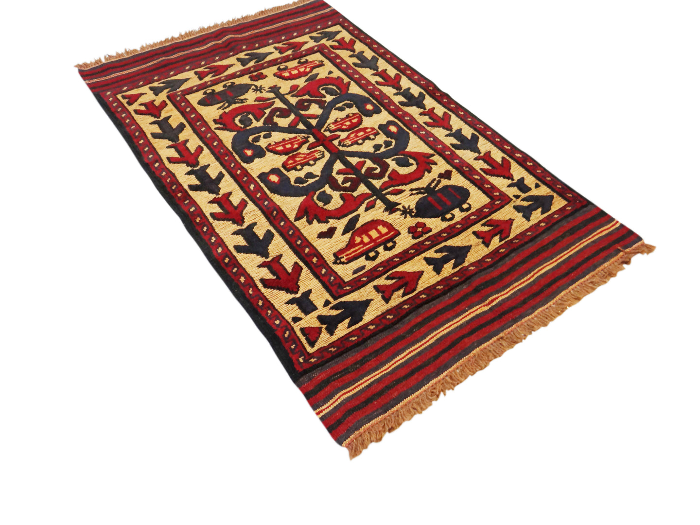 Vintage Kilim-Stunning Square Herati Kilim Carpet Mixed Rug